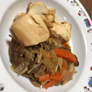 すき焼きのタレで野菜と豆腐煮